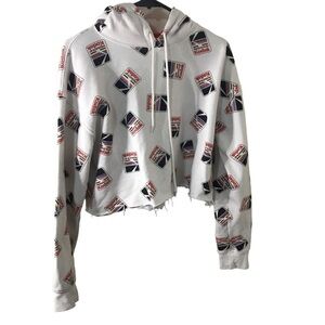 3/$15 Kodak womens monogram crop hoodie sweater size M